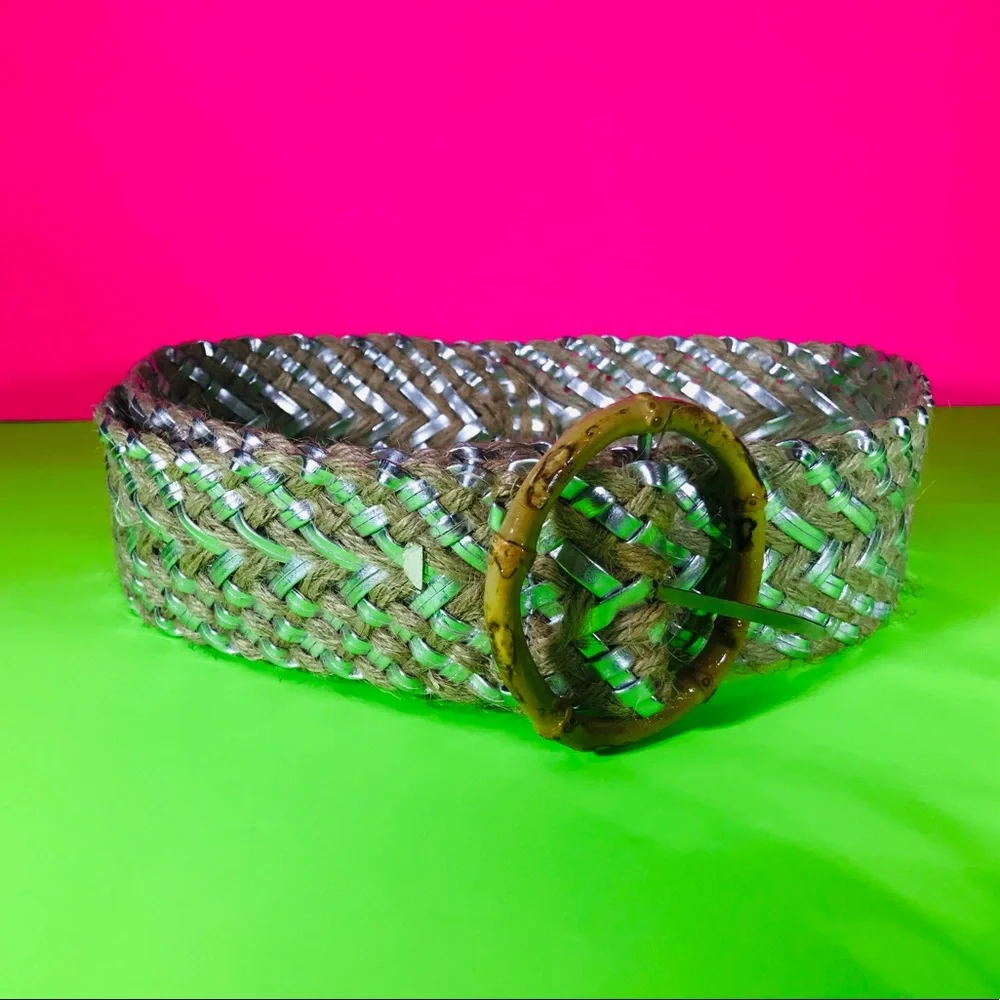 Metallic Silver Braided Vintage Deadstock Belt
